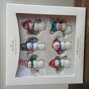 Halmark Keepsake Jolly Snowmen Miniature Collection 6 Christmas Ornament Holiday